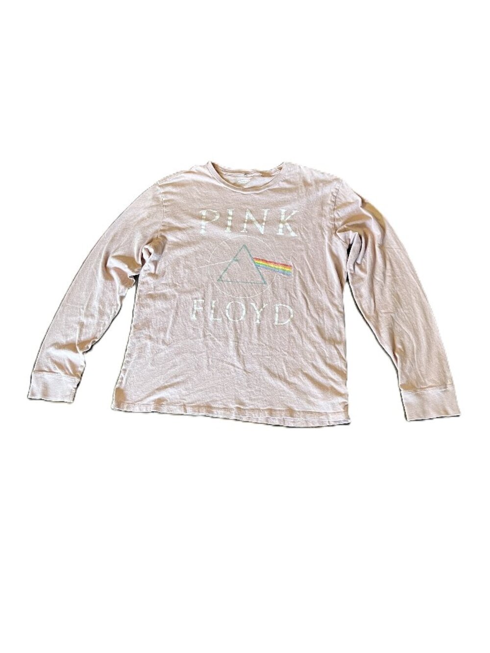 Old Navy New Dawn Long Sleeve 100% Cotton Pink Floyd Prism T-Shirt, Size M
